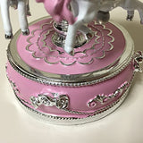 HoneyGifts Laxury Carousel Music Box,Flower Design,Pink