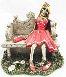 ShopForAllYou Figurines and Statues Waiting for The Perfect Man Skeleton Figurine Skull Dia Muertos