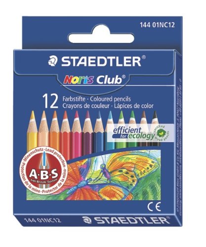 Staedtler 14401Nc12 Noris Club Colouring Half Length Pencil Assorted Colours. Pack Of 12