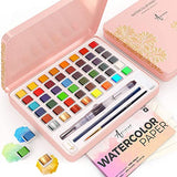 Watercolor Paint Set, 48 Vivid Colors in Tin Box and Watercolor Paint Set in Portable Box and 12 Acrylic Paint Markers Extra-fine Tip, Bundle for Adults and Kids, for Beginners and Professional Artist