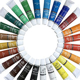 Mini Canvas Bundle with Acrylic Paint Set 24 Colors