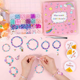 Qinzave 802Pcs Bracelet Making Kit for Girls Mermaid Beads for Jewelry Making Assorted Sizes 6mm 8mm Jewelry Making Kit with Mermaid Shell Pendants, Mermaid Beads for Bracelet Necklace DIY Craft