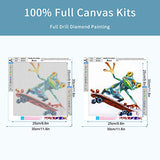 DIY 5D Diamond Painting Cool Frog by Number Kits, Painting Cross Stitch Full Drill Crystal Rhinestone Embroidery Pictures Arts Craft for Home Wall Decor Gift (12x12inch)
