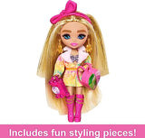 Barbie Extra Minis Travel Doll with Safari Fashion, Barbie Extra Fly Small Doll, Animal-Print Outfit with Accessories