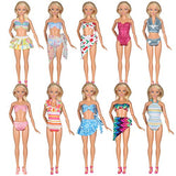 Tanosy 5 Sets Doll Swimsuits Bathing Suits Beach Bikini Clothes for 11.5" Girl dolls