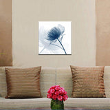 Wieco Art Blue Flickering Flower Canvas Prints Wall Art Perfect Floral Pictures Paintings Ready to Hang for Living Room Bathroom Home Decorations Large Modern Gallery Wrapped Grace Abstract Artwork