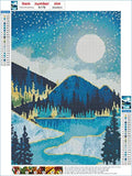 Sonsage DIY Diamond Painting Kits for Adult,Moon Mountain Scape 5D Drills Paint with Diamonds Art Cross Stitch Embroidery,Gem and Crafts Gift for Wall Decor 12x16 Inch