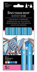Colorista Spectrum Noir Fine Tip Alcohol Markers, 5 Pens