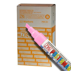 Zig Posterman Waterproof 6mm Pink Paint Markers - Box of 12