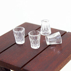 6Pcs Dollhouse Miniature Plastic Clear Beer Mug Cup Kitchen 1:12 Kids Toy Gift,Perfect DIY Dollhouse Toy Gift Set Transparent