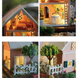 Flever Dollhouse Miniature DIY House Kit Creative Room with Furniture and Glass Cover for Romantic Artwork Gift (Pandora Magic Garden)