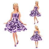 Miunana 30 pcs Doll Clothes and Accessories for 11.5 inch Girl Doll 10 pcs Fashion Mini Doll Skirt+ 10 Doll Shoes + 10 Hanger for 11.5 inch Doll Clothes Handmade Short Party Dress Costume