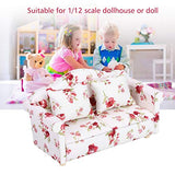 Dollhouse Sofa, 1/12 Imitation Games Furniture Toddler Educational Development Pretend Toys Pretend Play Wooden Furniture for Kids Children (#1)