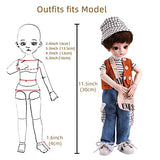 UCanaan 1/6 BJD Dolls Clothes Set for 11.5In-12In Fashion Jointed Dolls 30cm Poseable Dolls-Cool Qi