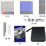 Drawing Pencils with Sketchbook 50 Pages, Colored Pencils 42pcs Set in a Portable Zipper Case, Watercolor Pencils, Sketch Pencils n Accessories Included for Kids n Adults, Beginners n Pros
