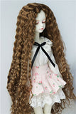 JD220 Extremely Long Sauvage BJD Wig Synthetic Mohair Doll Accessories (Brown, 7-8inch)