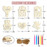 KIMOBER 36PCS Valentine's Day Wooden Slices,Unfinished Blank Cutouts for Valentine Party Decoration, Kids DIY Crafts