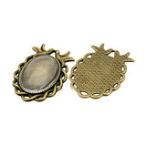 NBEADS 5 Sets Antique Bronze Color Pendant Cabochon, Oval Pendant Blanks Trays Bezel Settings and
