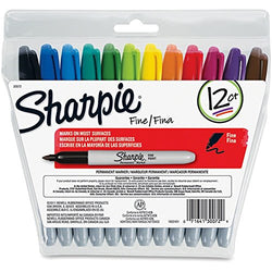 Sharpie 30072 Fine Point Sharpie Permanent Markers Assorted Colors 12 Ct