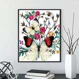 MSOLE Diamond Painting by Number Kits for Adults Kids Beginner,5D Full Drill Butterfly Diamond Painting Arts Craft Perfect for Home Wall Decoration