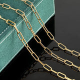 UMAOKANG Gold Plated Paperclip Chain Necklace for Women and Men, Stainless Steel Link Chain Bulks with Jump Rings and Lobster Clasps Jewelry Making Supplies