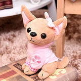 LeSharp Dolls & Stuffed Toys, 17cm Cute Mini Chihuahua Dog Plush Toy Soft Stuffed Animal Doll Birthday Gift - Pink