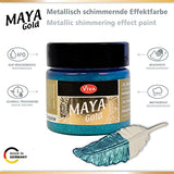LM-Kreativ - Maya Gold Set by Viva Decor (Sea Breeze, 6x1,52 Fl oz) metallic acrylic paint sets- metallic paint with intense color depth - for all surfaces – rich pigments, non-toxic - made in germany