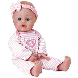 Adora Sweet Baby Girl Doll Washable Soft Body Vinyl Play Toy Gift 11-inch Light Skin & Blue Eyes for Children Age 1+