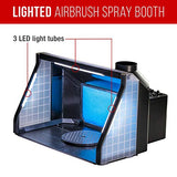 Master Airbrush Extra Large Dual Fan Lighted Portable Hobby Airbrush Spray Booth with LED Lighting for Painting All Art, Cake, Craft, Hobby, Nails, T-Shirts & More. Includes 6 Foot Exhaust Hose