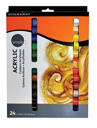 Daler-Rowney Simply Soft-Bodied Acrylic Color Set, 0.4 Ounce Tube, Set of 24