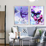 HaiMay 3 Pack DIY 5D Diamond Painting Kits Full Drill Painting Butterfly Diamond Pictures Arts Craft for Wall Decoration, Butterfly Diamond Painting Style (Canvas 10×12 inches)