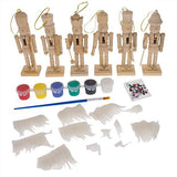 BestPysanky Set of 6 Unfinished Wooden Nutcracker Figurines - Unpainted Christmas Ornaments 5