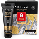 Arteza Metallic Painting Bundle, Painting Art Supplies for Artist, Hobby Painters & Beginners