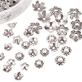 Pandahall Elite Tibetan Style Spacer Beads Caps Antique Silver Mix Style in One Box