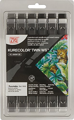 Zig Cool Colors Kurecolor Twin WS Marker Set 12/Pkg