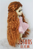 JD119 5-6inch 13-15 CM Long curly princess doll wigs 1/8 Lati yellow doll synthetic mohair BJD wigs Vinyl doll accessories (Carrot)