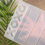 ORNOOU 2 Pack Board Game Resin Molds XO Fun Family Games Silicone Epoxy Resin Casting Mold for DIY Craft