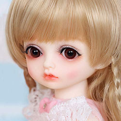 ZDD Lovely Mini BJD Dolls 1/8 16cm Girl SD Doll 6.2Inch Ball Jointed Doll DIY Toys with Full Set Clothes Shoes Wig Makeup for Children