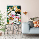 DIY 5D Diamond Painting Kits for Adults Full Drill Embroidery Paintings Rhinestone Pasted DIY Painting Cross Stitch Arts Crafts for Home Wall Decor,Cats(12x16inch)
