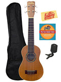 Cordoba 15SM Soprano Ukulele Bundle with Gig Bag, Clip-On Tuner, Austin Bazaar Instructional DVD, and Polishing Cloth