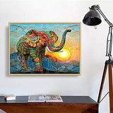 NEILDEN DIY 5D Diamond Painting Kits for Adults Full Drill Embroidery Paintings Rhinestone Pasted DIY Painting Cross Stitch Arts Crafts for Home Wall Decor 30x40cm/11.8×15.7Inches（Sun Elephant
