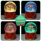 Christmas Snow Globes Musical Globe - Puppys and Cat Water Globe with 8 Songs Color Changing Music Box for Christmas Home Décor and Gift