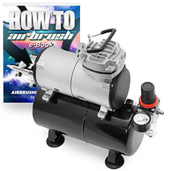 PointZero 1/5 HP Airbrush Compressor - Portable Quiet Hobby Oil-Less Air Pump with Tank