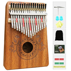 Kalimba 17 Keys Thumb Piano with Study Instruction and Tune Hammer, Portable Mbira Sanza African Wood Finger Piano, Gift for Kids Adult Beginners Professional.