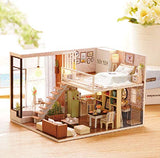 Toyouna Miniature DIY Dollhouse Kit with Furniture Accessories Creative Gift For Lovers and Friends(Wait For Happy Time)