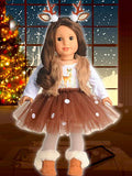 sweet dolly Doll Clothes Deer Costume Tutu Dress fits 18 Inch American Girl Doll