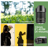 VILTROX 33mm F1.4 AF Lens for Fuji X-Mount, XF Auto-Focus Full Frame Portrait Lens for Fujifilm X-Mount Camera X-A7/A5/A3/A2 X-T3/T4/T2/T1/T30/T20/T10/T200/T100 X-H1 X-Pro2 X-Pro1