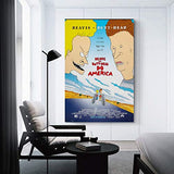 QINXIANG Beavis and Butthead Do America Lot 1996 Poster Canvas Wall Art Print Classic Movies Posters for Room Walls Aesthetic Living Office Decor Picture 16x24inch(40x60cm)