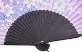 Amajiji Women Ladys Girls 8.27"(21cm) Folding Fan Hand Fan,Hand Held Silk Folding Fan with Bamboo