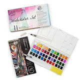 Watercolors Paint Set - Craft Paint Set Includes 48 Colors, 2 Watercolor Brush Pens, 16 Page Paint Pad & No Mess Storage Case - Easy to Mix Vibrant Water Colors for Adult & Kid Use